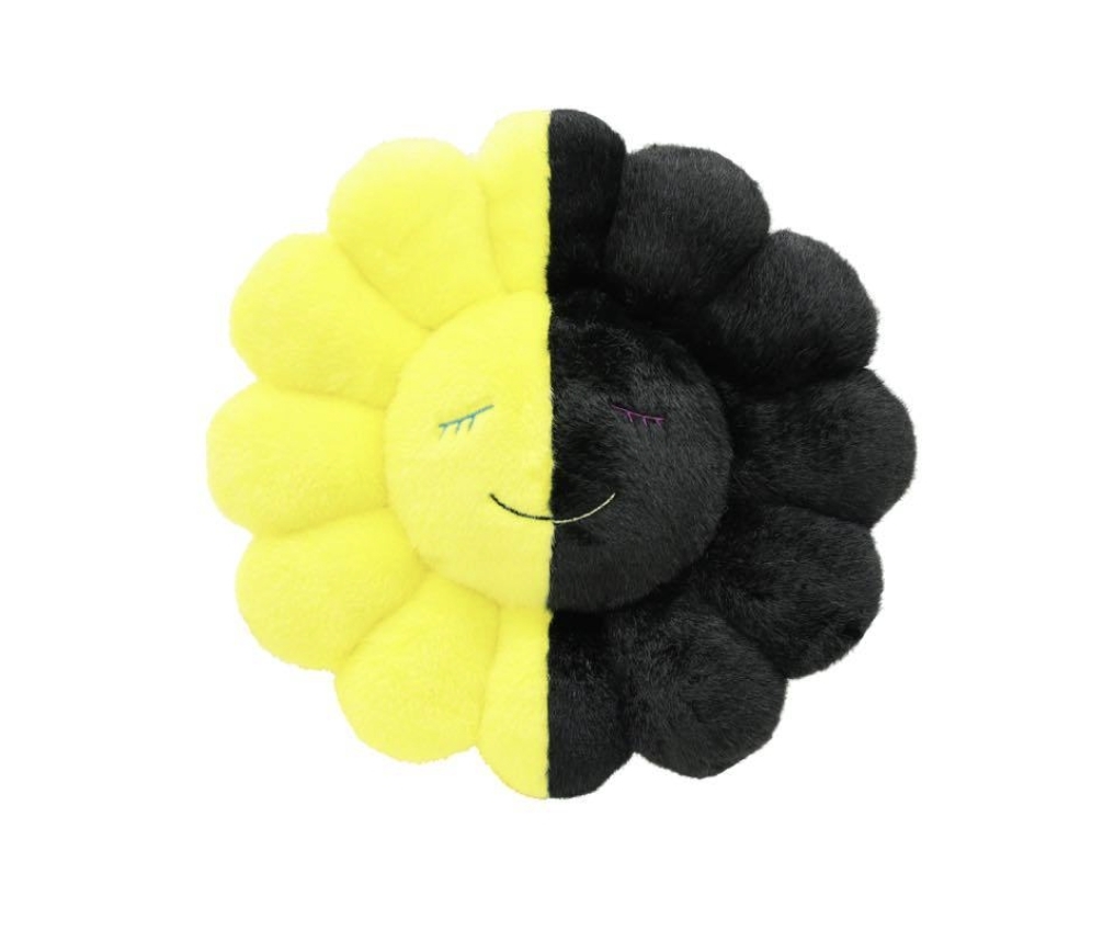 Takashi Murakami 村上隆 黑黃拼色 小花 抱枕 30cm/60cm