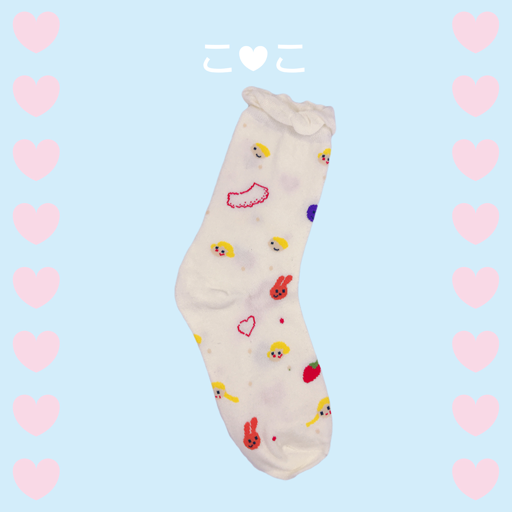 正韓繽紛插畫造型襪子