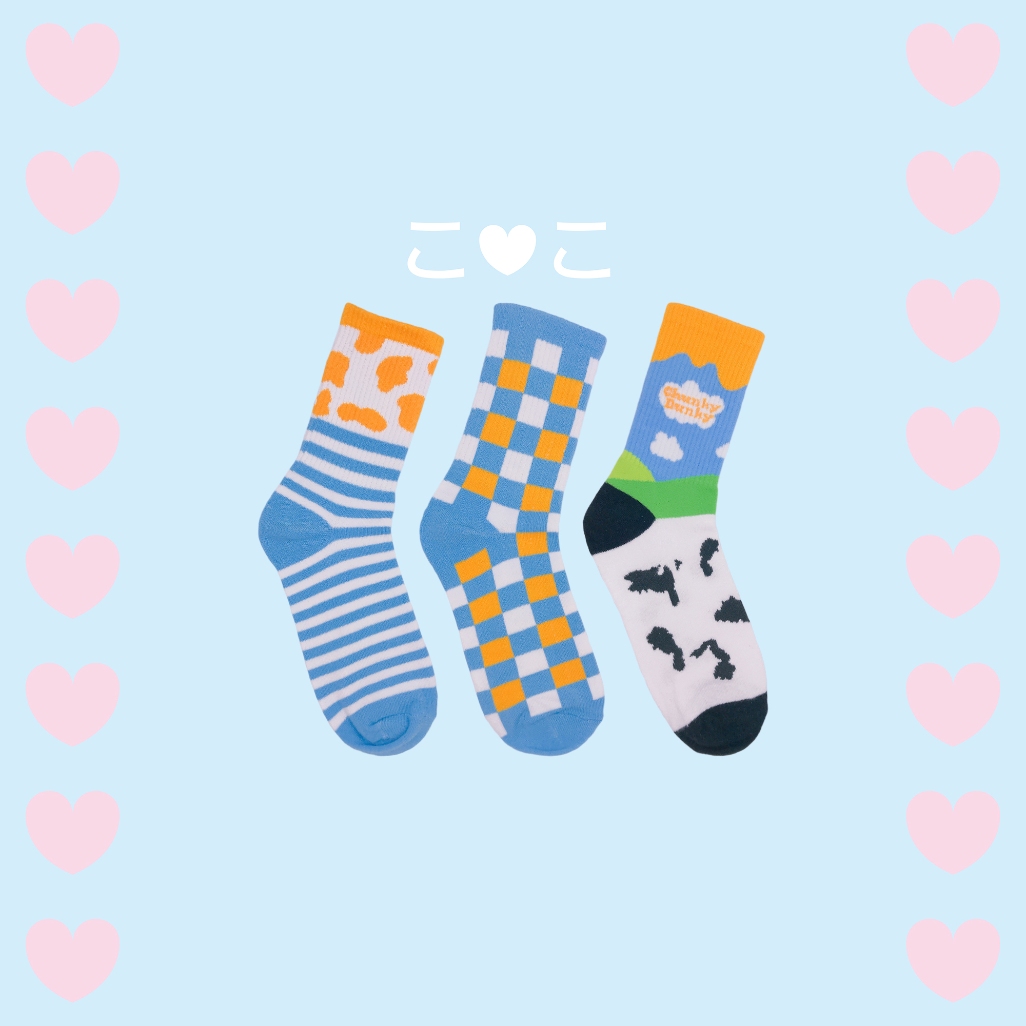 正韓可愛乳牛插畫造型襪子
