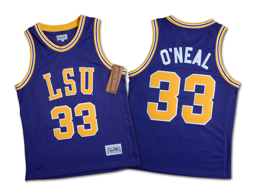 Original Retro Brand 路易斯安那州立大學猛虎隊 Shaquille O'neal 球員版球衣