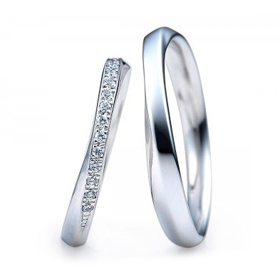 18K白金鑽石結婚戒指