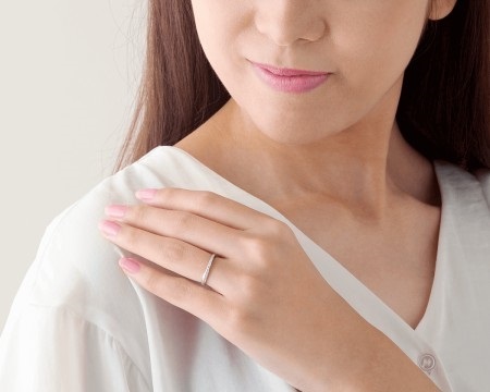 18K白金鑽石結婚戒指