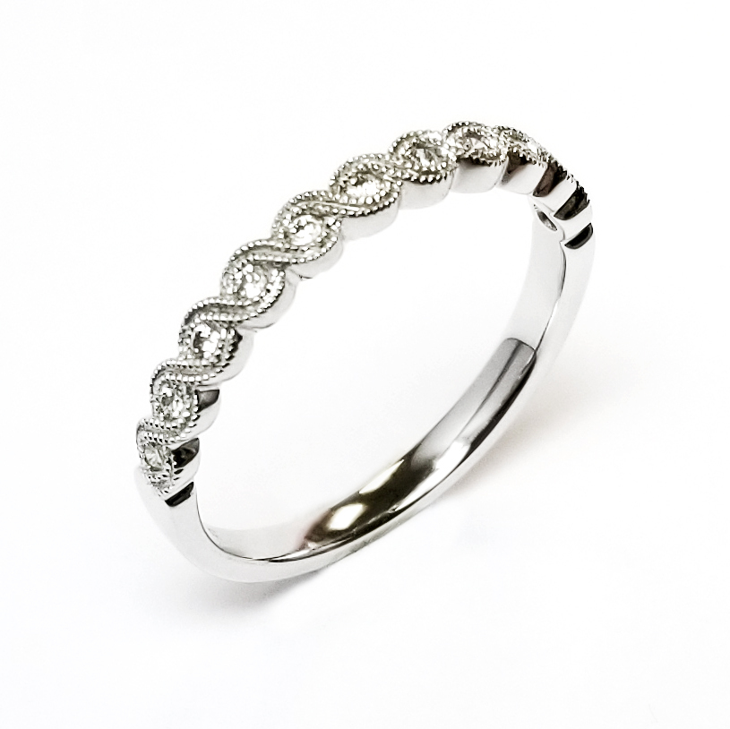 18K白金天然鑽石戒指