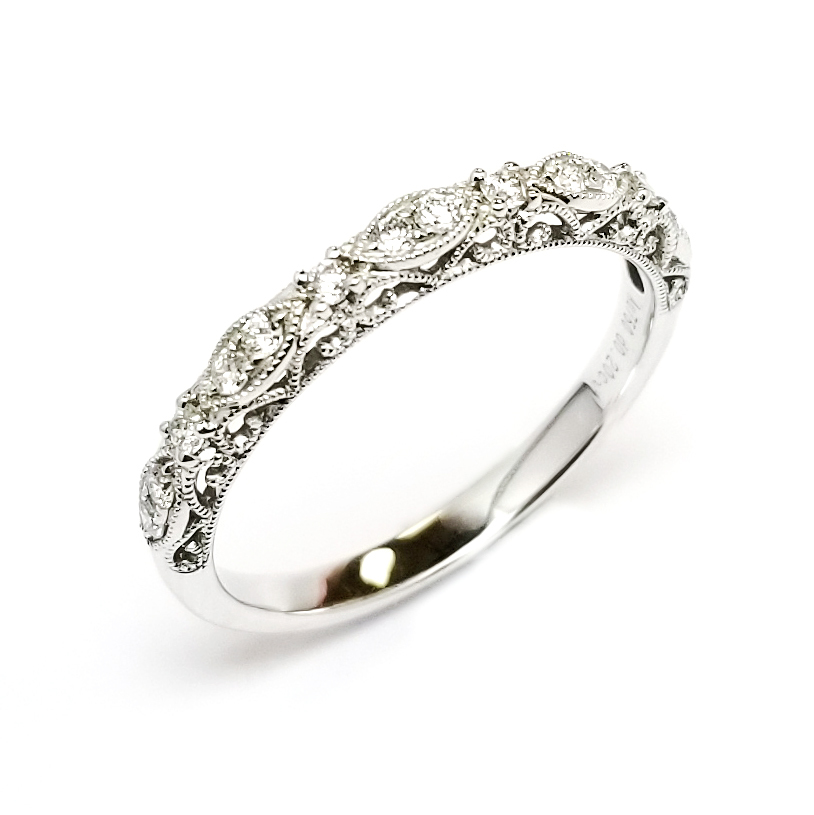 18K白金天然鑽石戒指