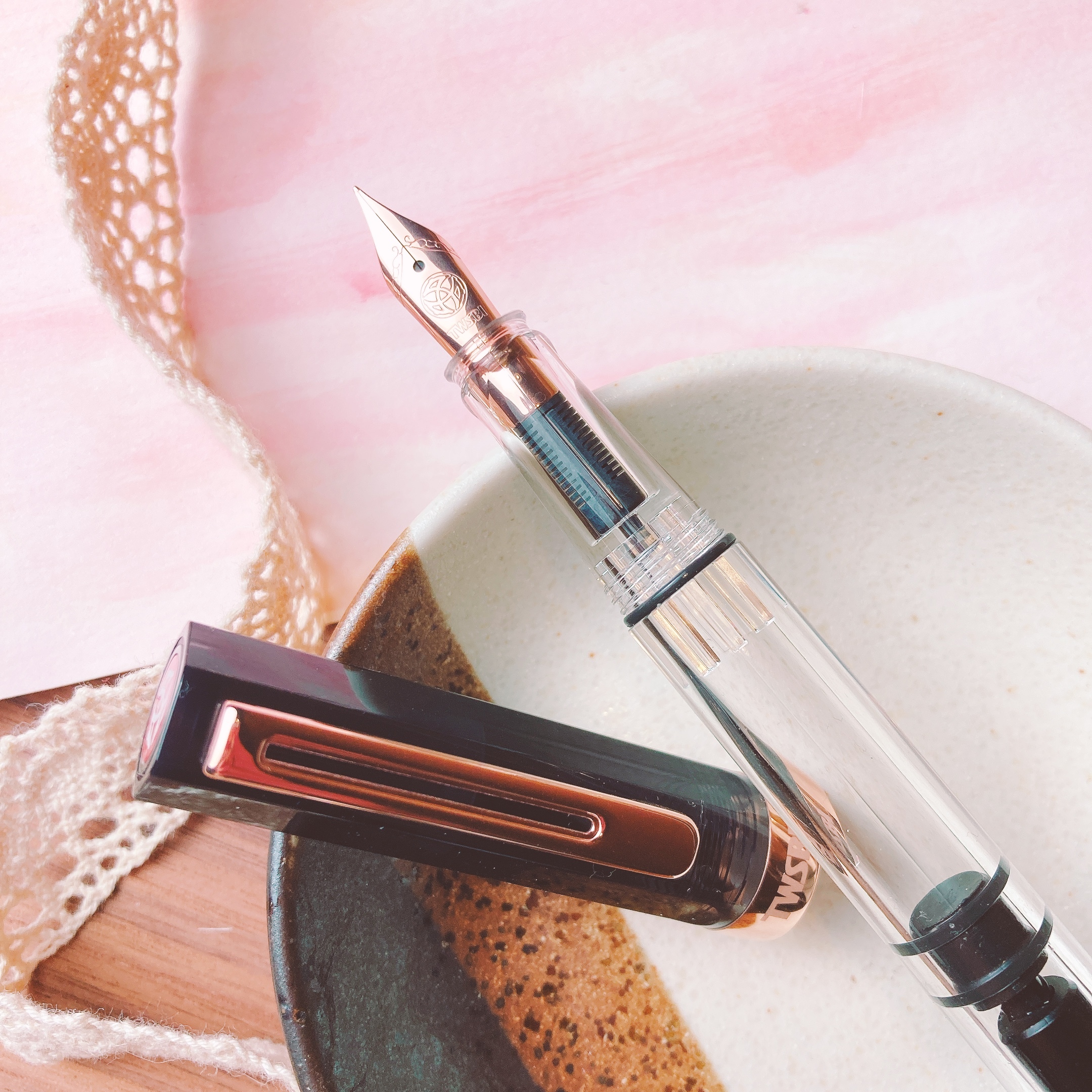 三文堂 TWSBI｜ECO RG 黑色玫瑰金 活塞吸墨式鋼筆