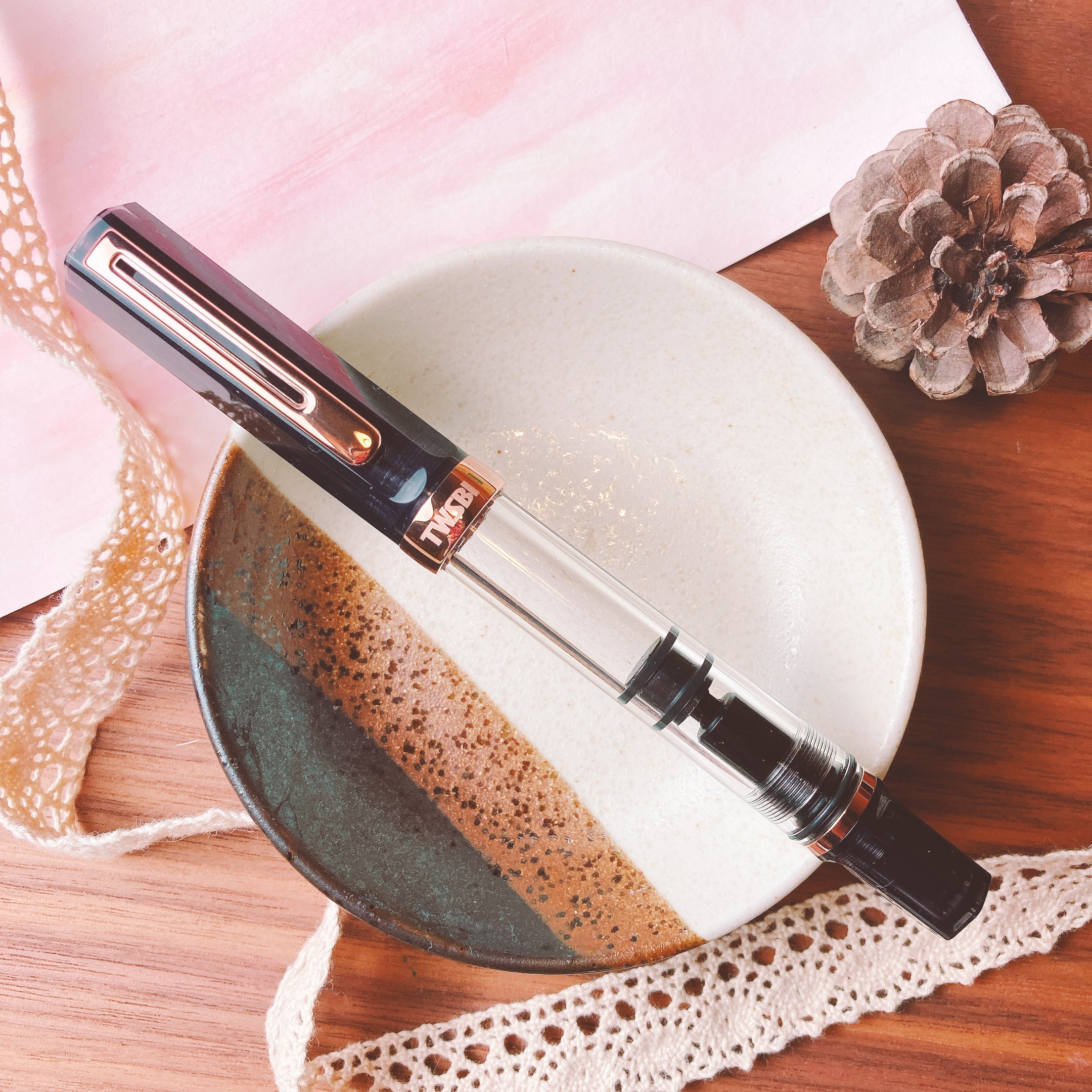 三文堂 TWSBI｜ECO RG 黑色玫瑰金 活塞吸墨式鋼筆