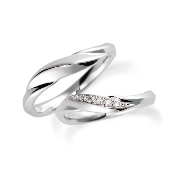 18K白金天然鑽石結婚戒指