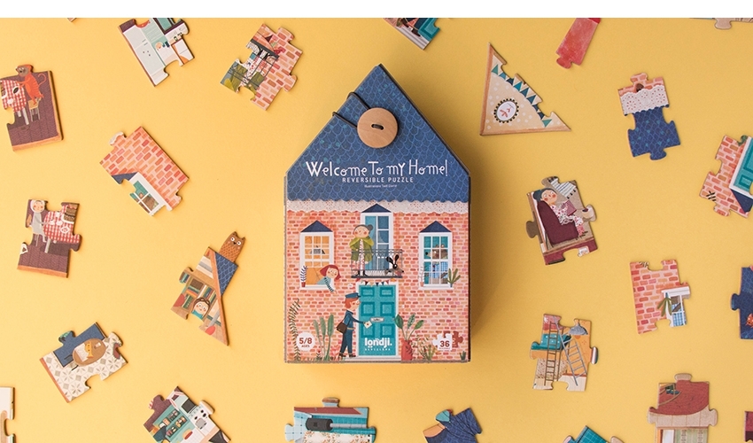 (預購4/7)西班牙Londji 歡迎來我家雙面拼圖