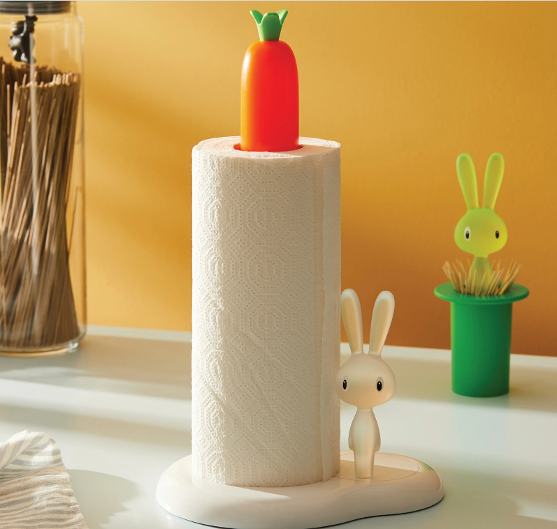 ALESSI BUNNY & CARROT KITCHEN ROLL HOLDER - GREEN