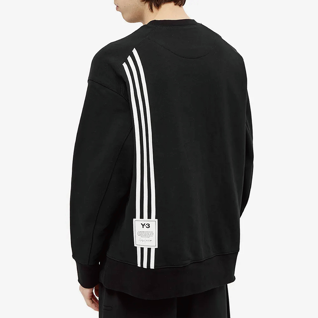【 Y-3 M 3STP CRW SWT 衛衣 - 黑 】