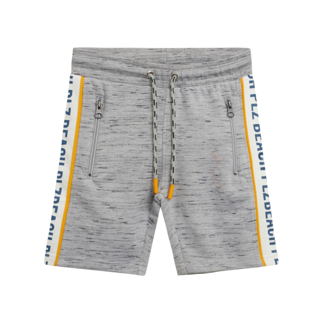 〖 Hust & Claire 〗淺灰字母邊條短褲