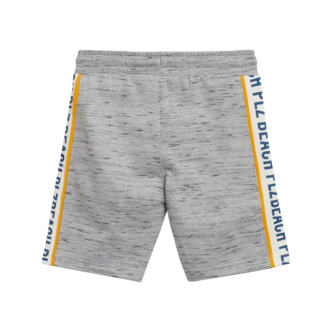 〖 Hust & Claire 〗淺灰字母邊條短褲