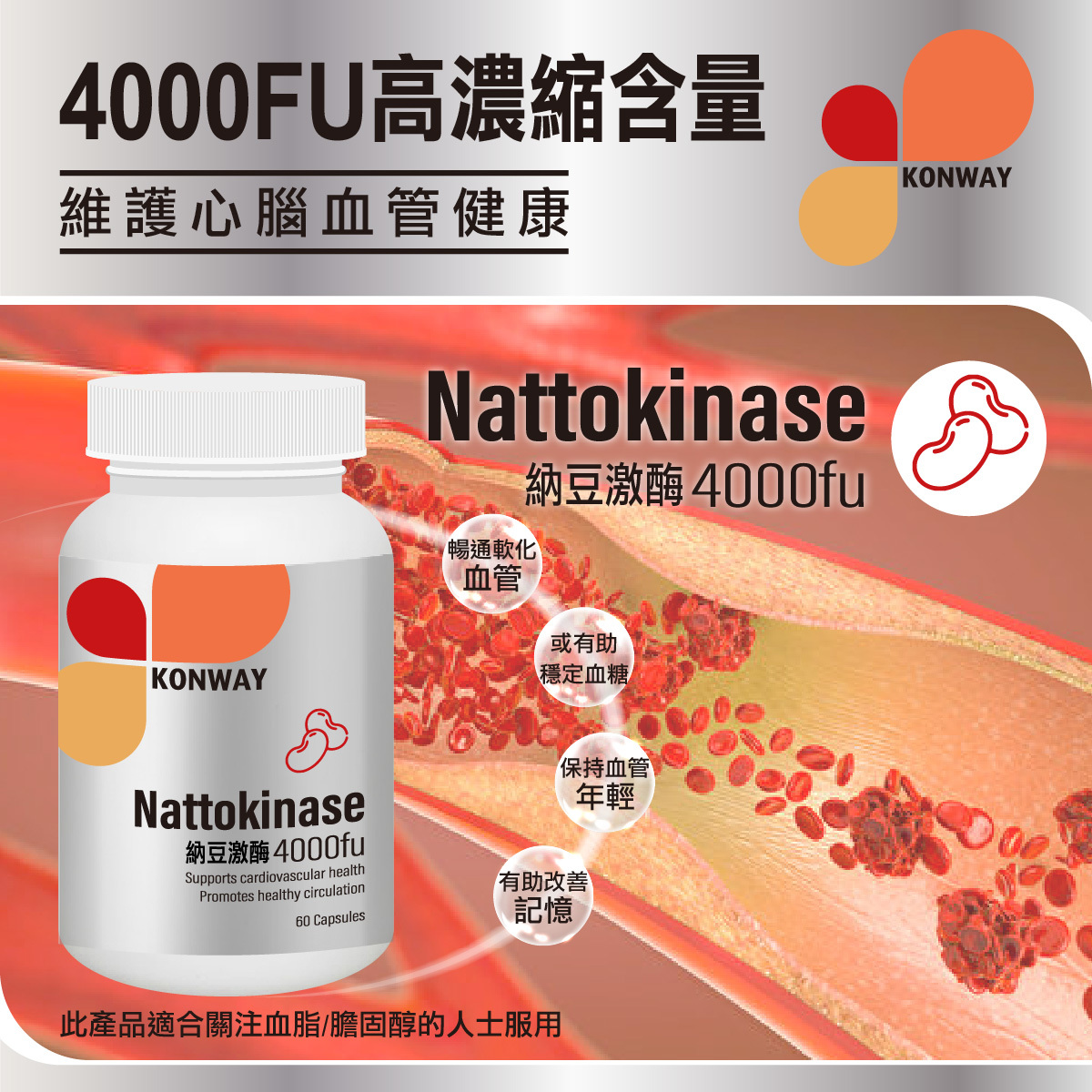 Konway 納豆激酶 4000FU【正品】Konway康衛 正貨