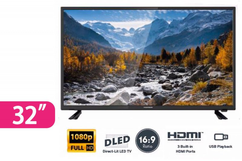THOMSON 32吋LED全高清電視TVLED32HK│1920*1080 全高清屏幕│動感立體聲