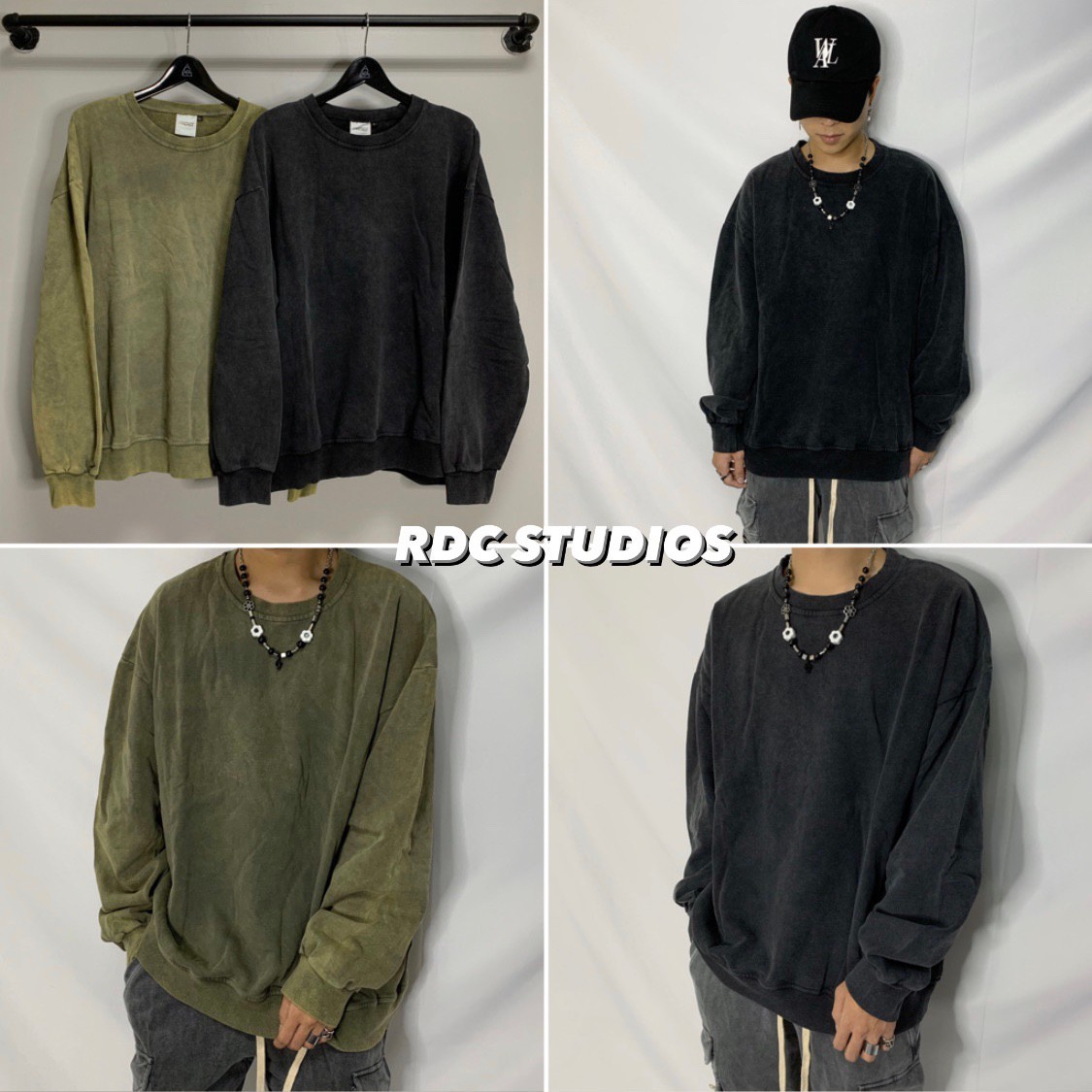 RDC STUDIOS 水洗做舊 衛衣 寬鬆 大學T 洗舊 長袖