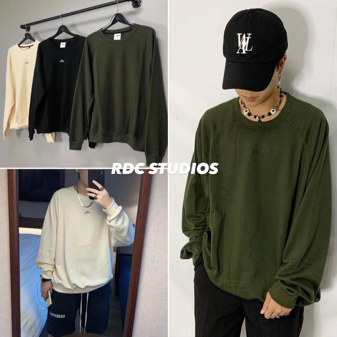 現貨 韓國製 RDC STUDIOS 小字體 Logo 寬鬆 落肩 衛衣 大學T 長袖