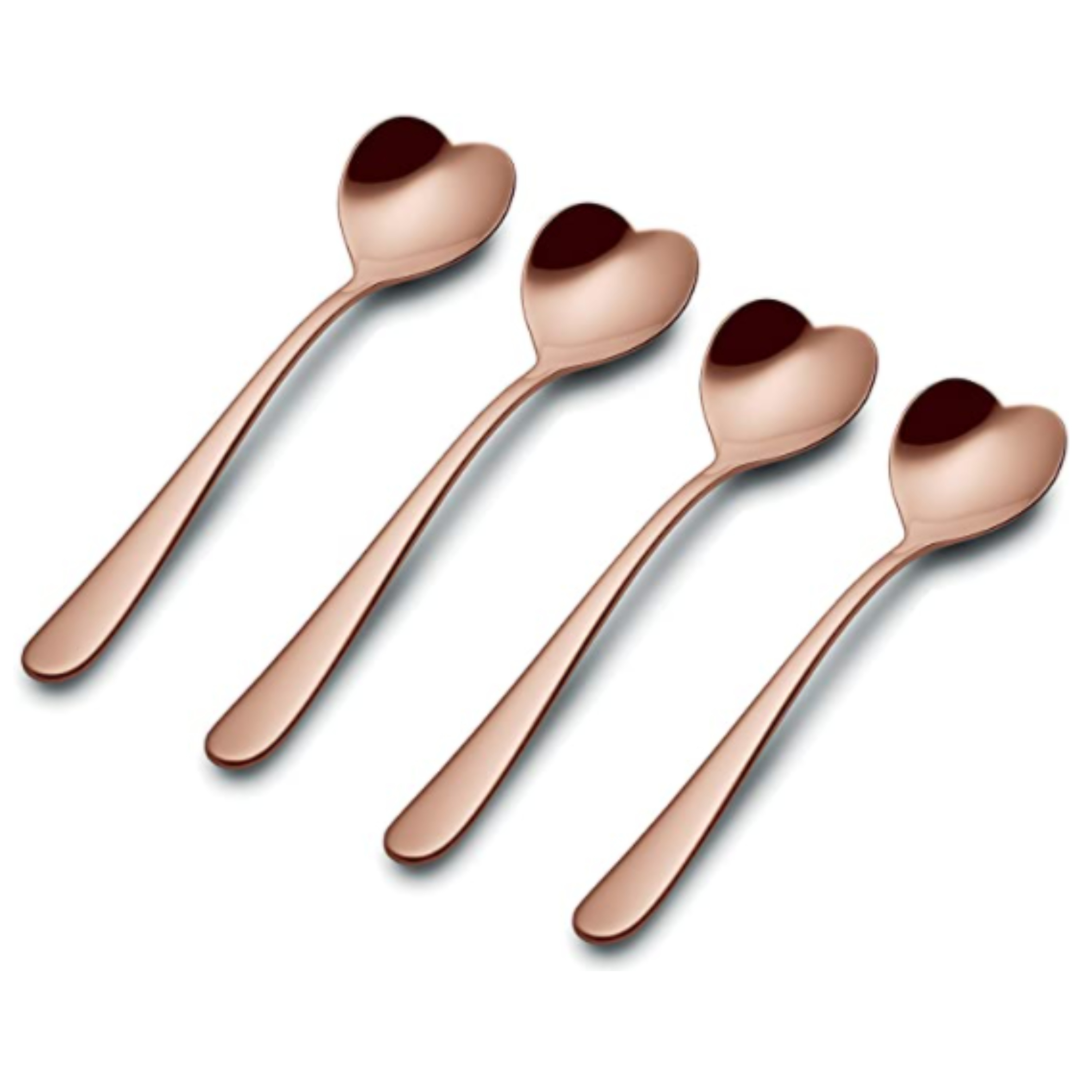 ALESSI BIG LOVE SET OF 4 TEA SPOONS - GOLDEN PINK