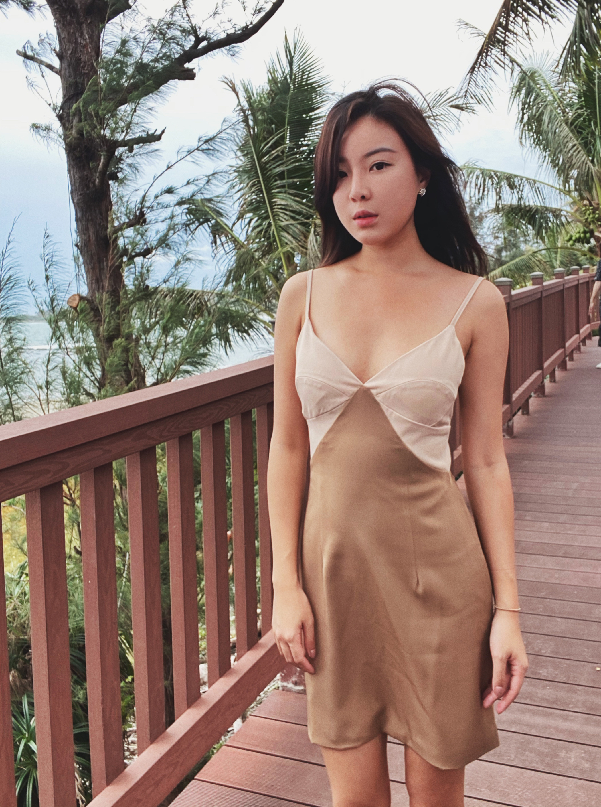 Pocahontas princess 印第安公主 雙色細肩拼接洋裝