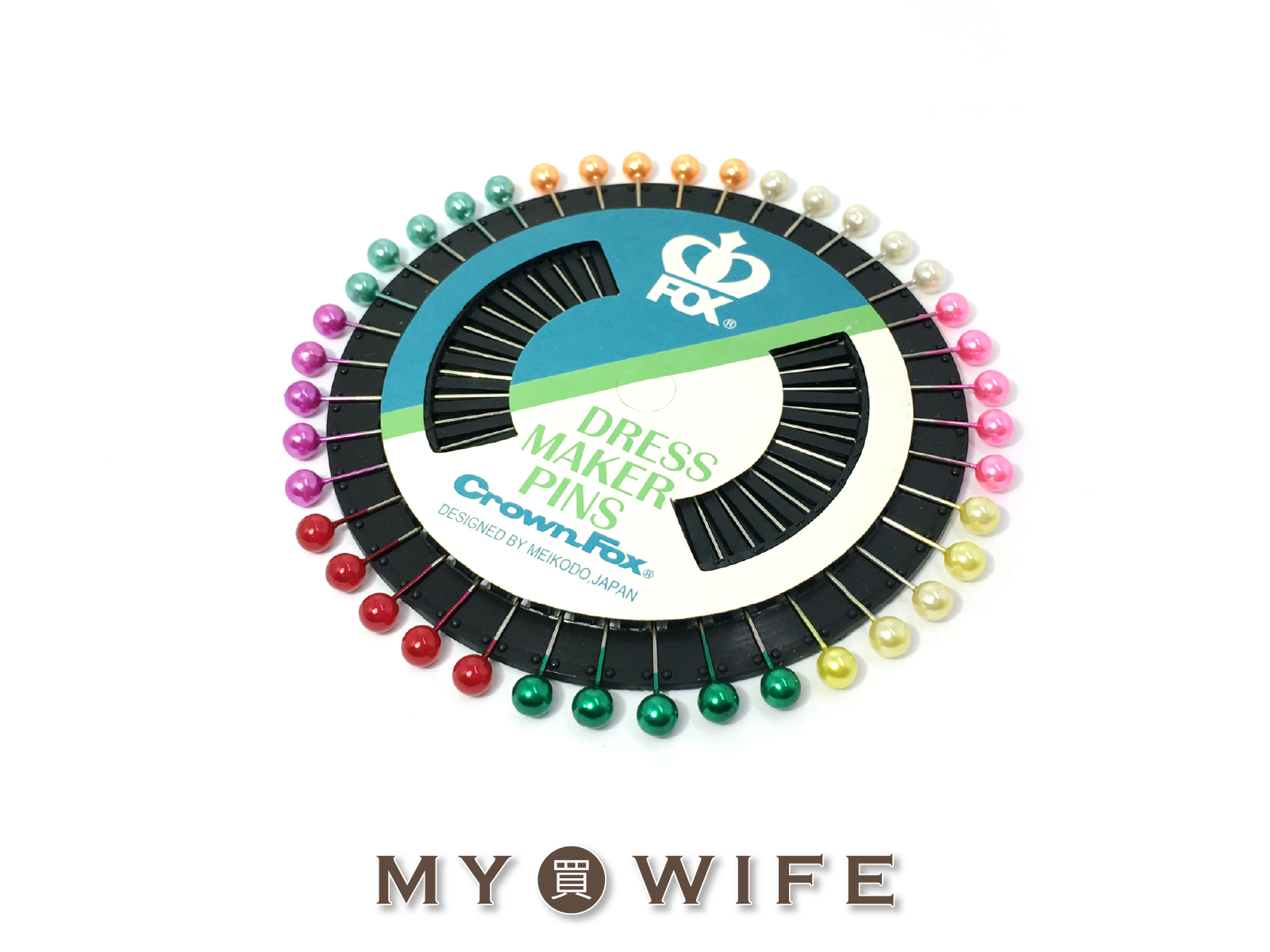 1-1/2吋日本皇冠牌彩色珠針_彩色40支入