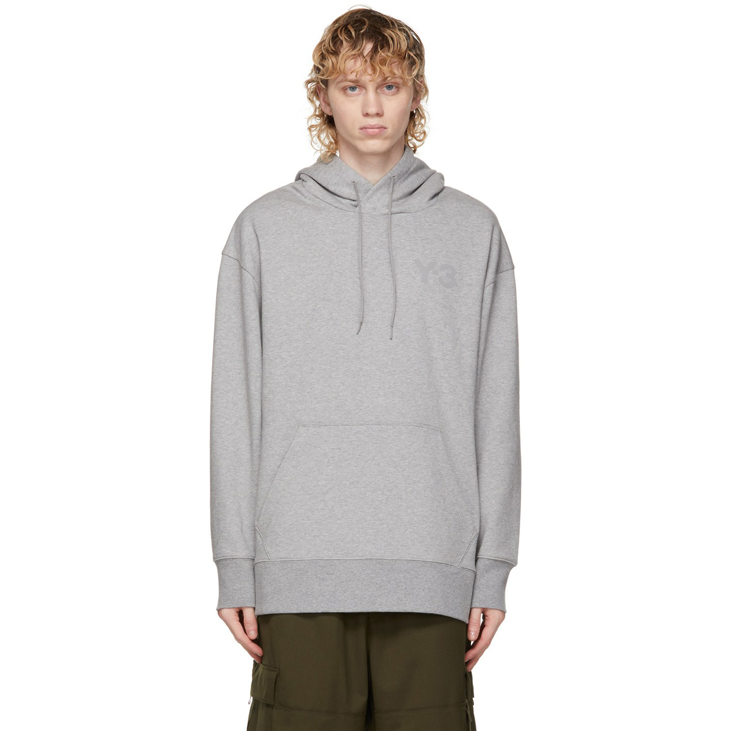 【 Y-3 M CL LC HOODIE 胸前LOGO帽TEE - 灰 】