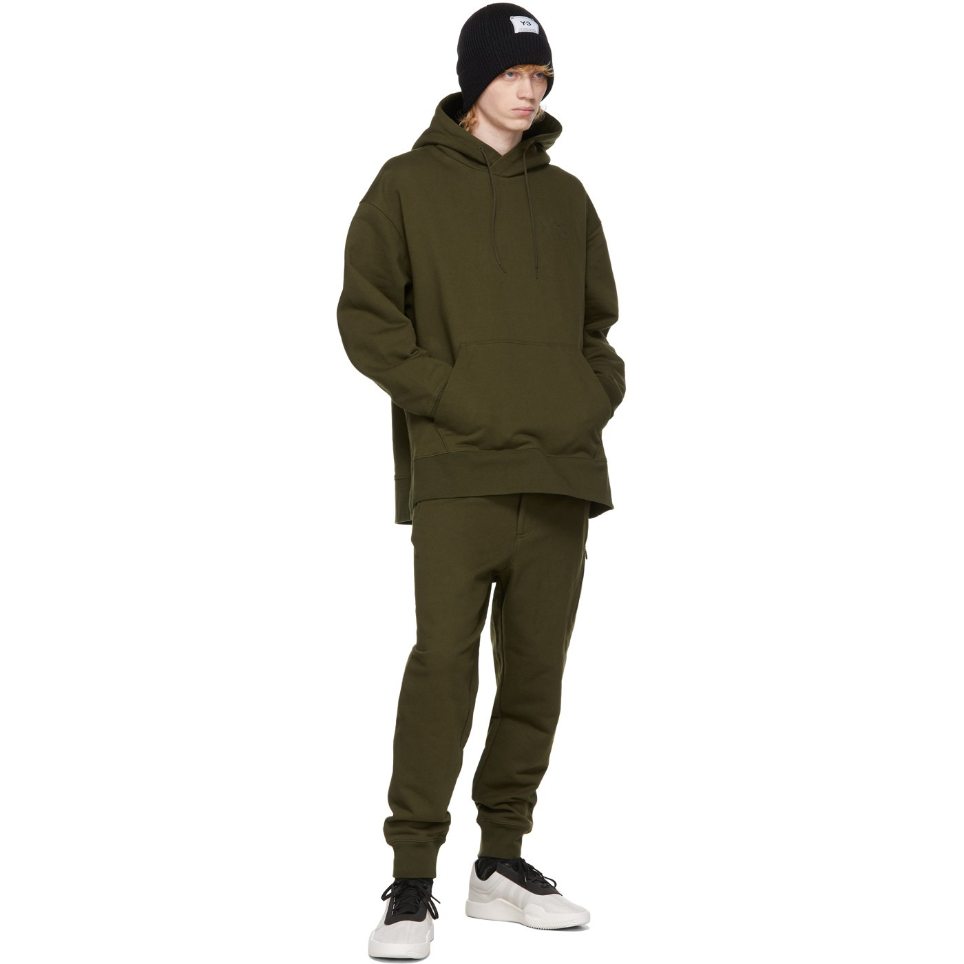 【 Y-3 M CL LC HOODIE 胸前LOGO帽TEE - 軍綠 】