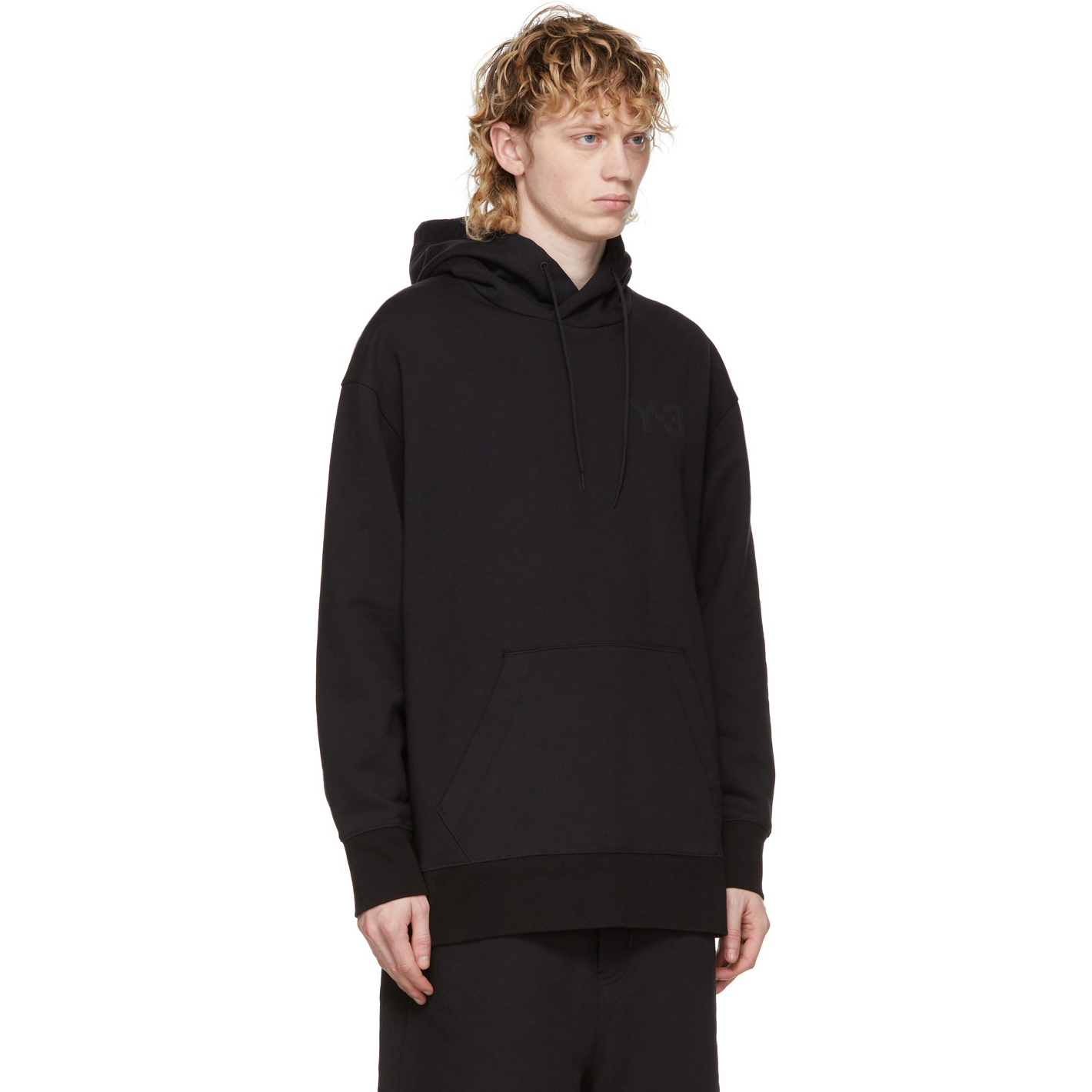 【 Y-3 M CL LC HOODIE 胸前LOGO帽TEE - 黑 】