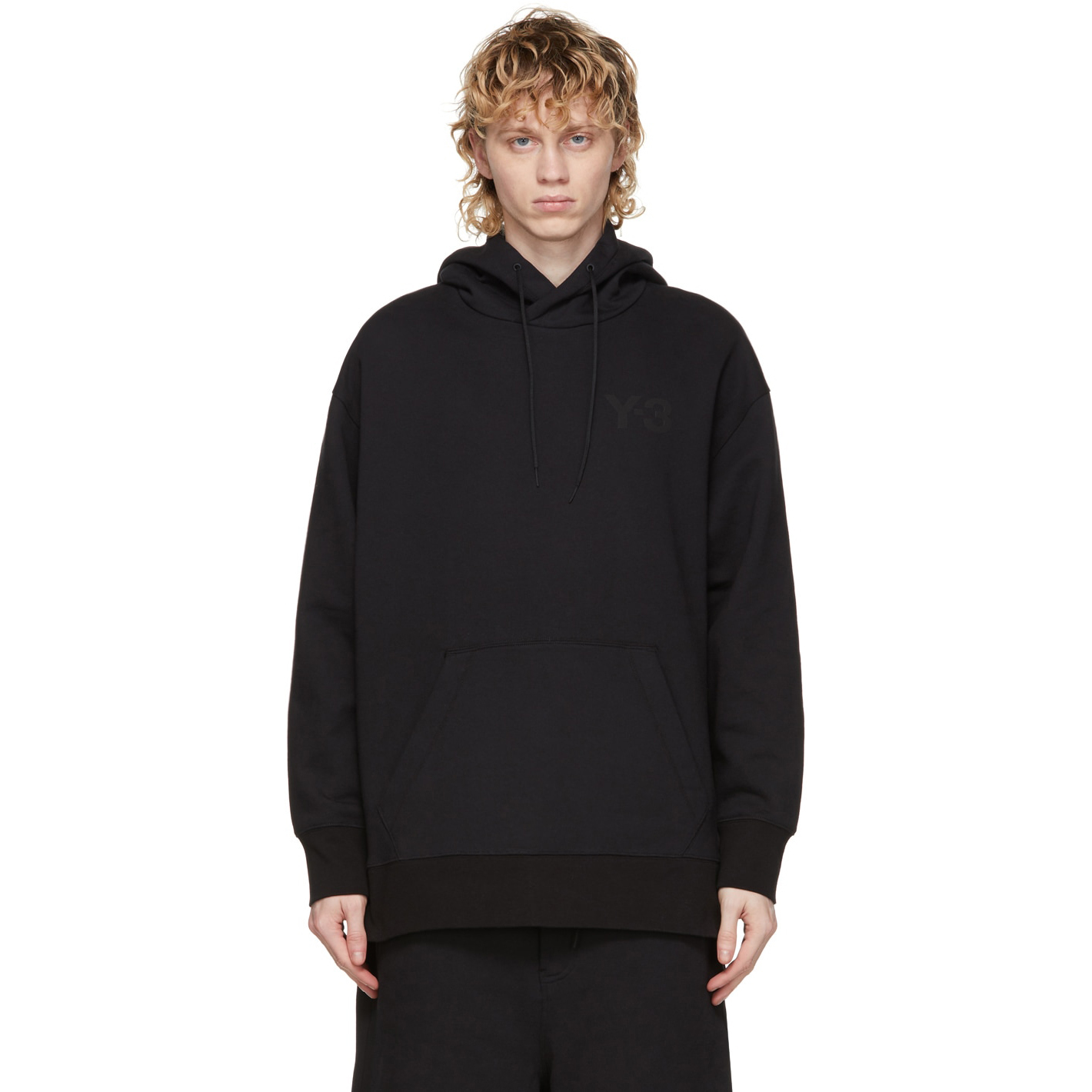 【 Y-3 M CL LC HOODIE 胸前LOGO帽TEE - 黑 】