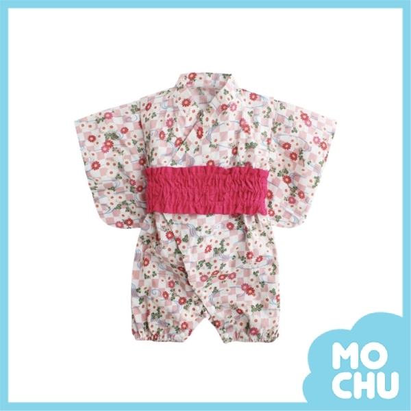 格子小紅花浴衣