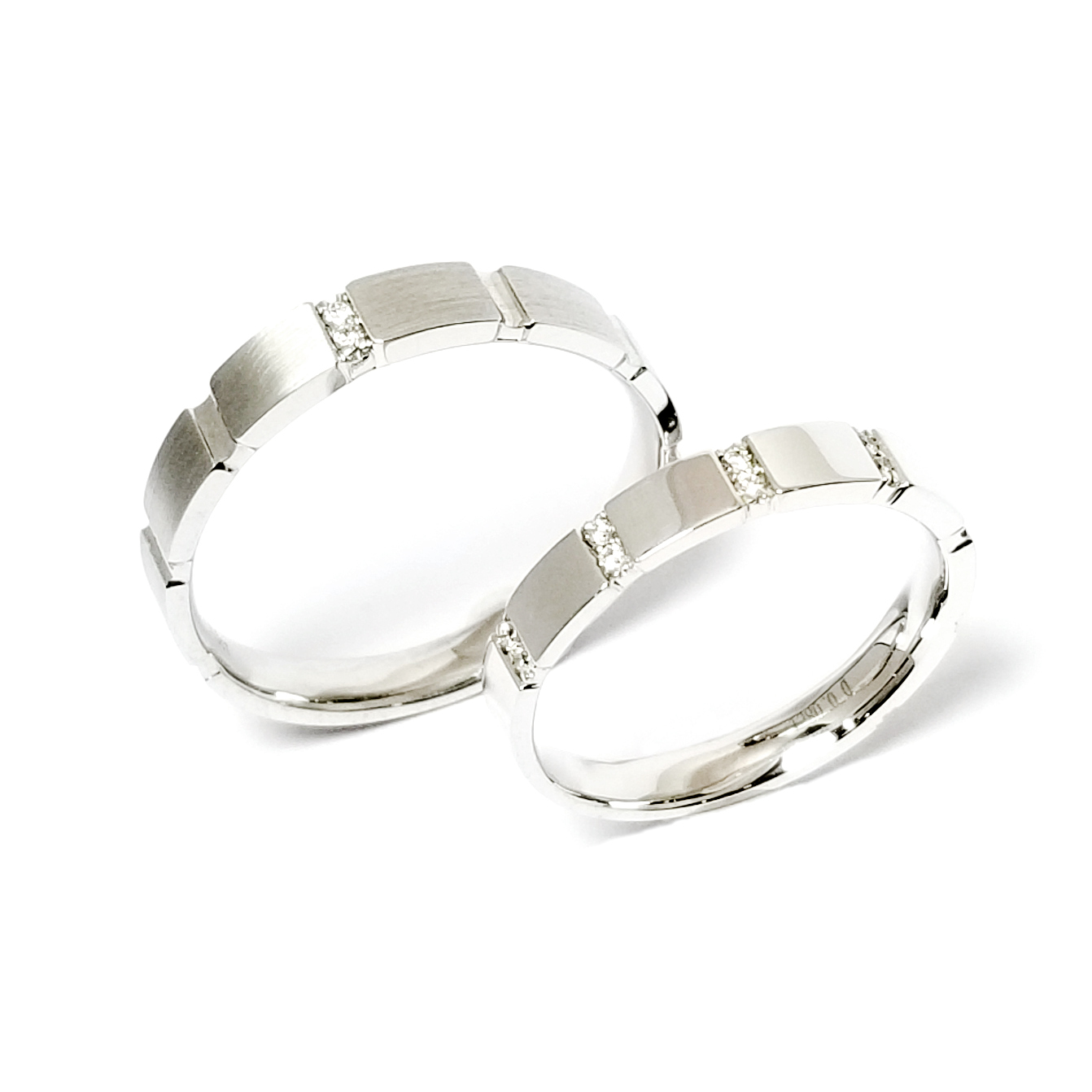 韓國 - Wooer 18K 白金 結婚戒指