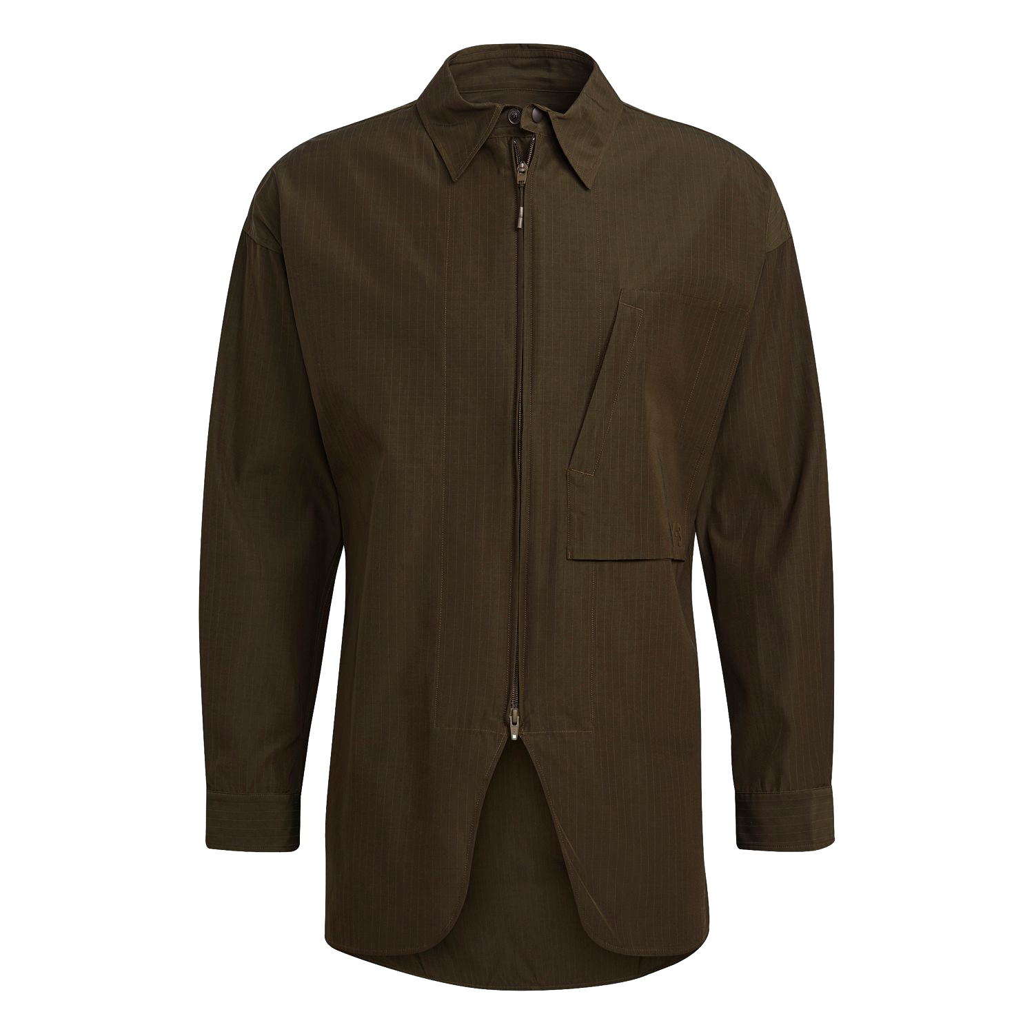 【 Y-3 M CL RIPST SHRT 落肩長袖襯衫 - 軍綠 】