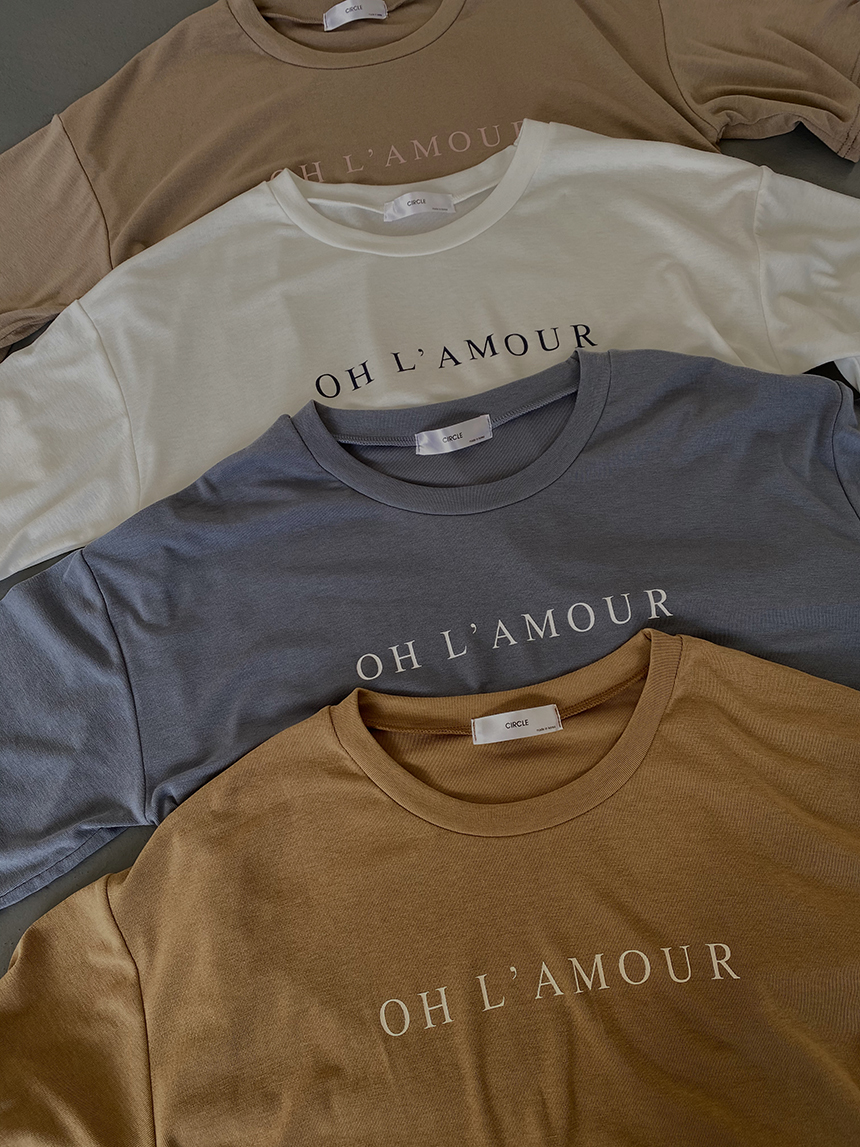 正韓-圓領字母寬鬆短T*4色