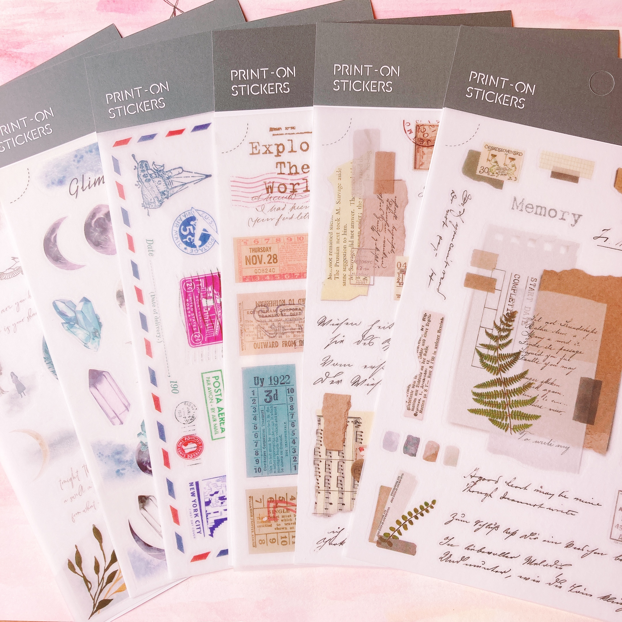 MU|轉印貼紙 日子隨記(161)/時光信札(162)/旅者藏票(129)/舊時光戳記(130)