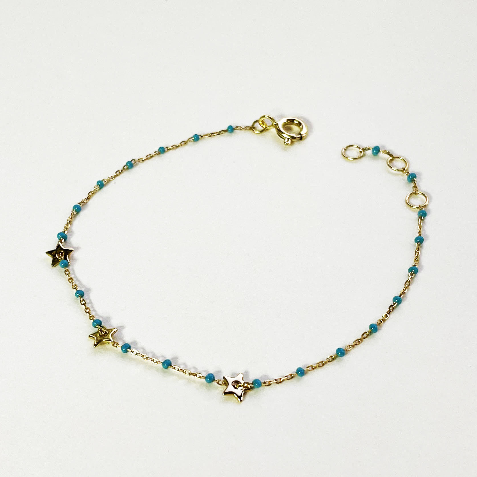 Silver / 綠松石星星手鍊
