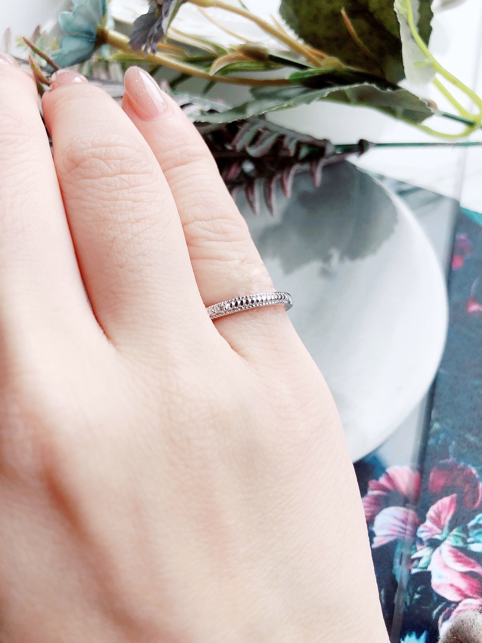 Silver/珠鑲寶石尾戒