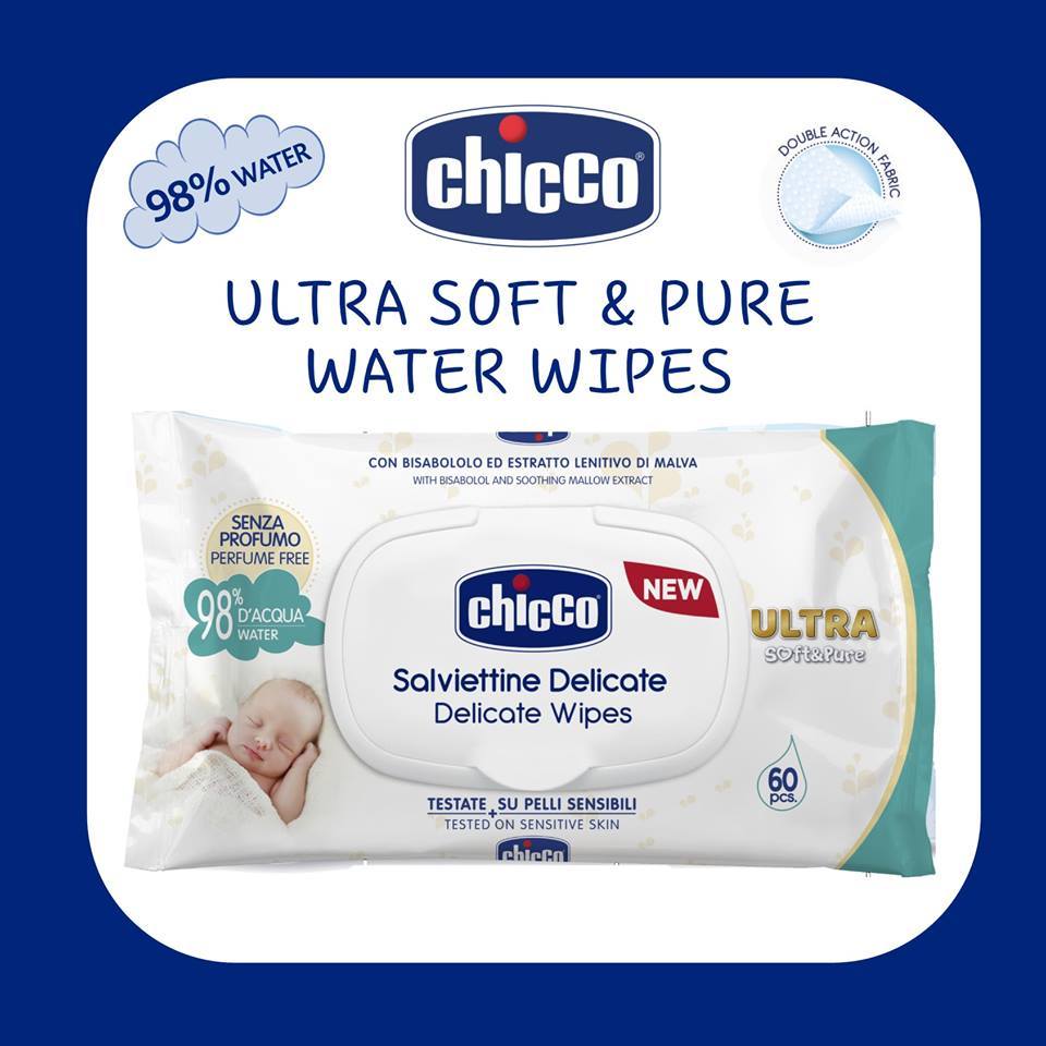 Chicco Ultra Soft & Pure Wipes (60 wipes)