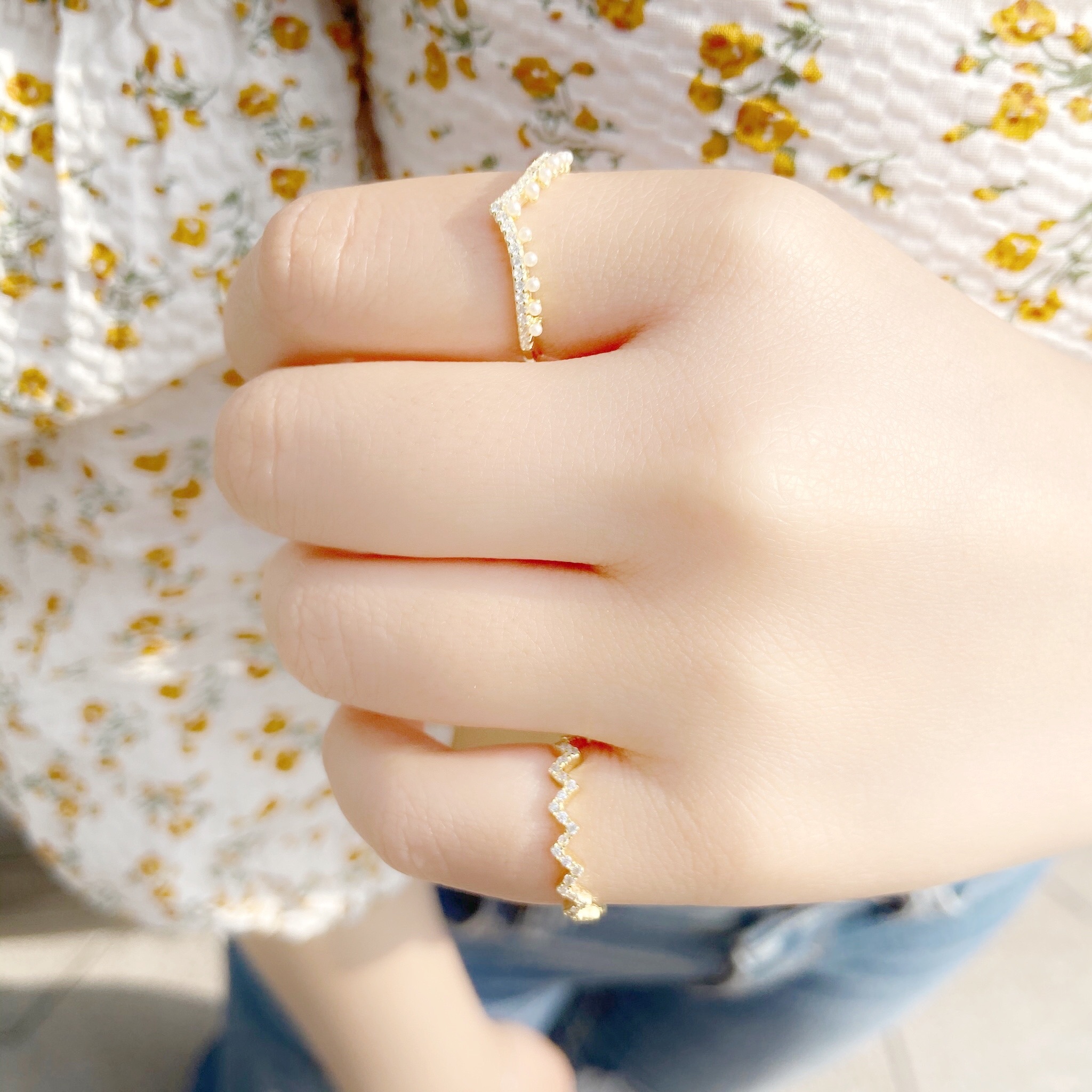 | 925純銀・ 14k金 | 微浪戒指 | RI0254 |