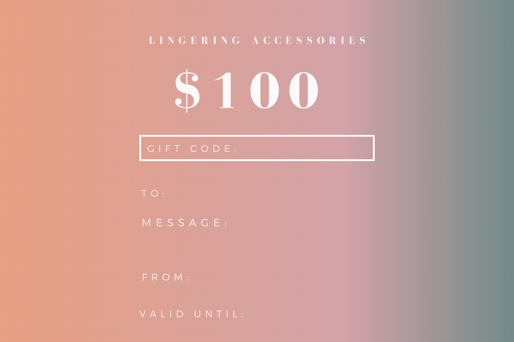 Lingering Accessories Gift Card丨禮 品 卡
