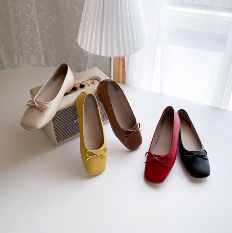 韓國製🇰🇷SH3022 百搭蝴蝶結小方頭平底鞋（5色）