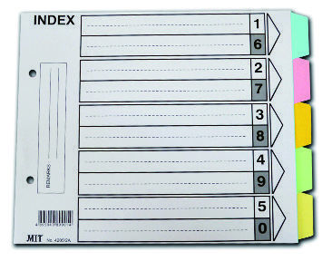 A5 顏色紙索引