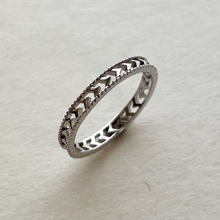 Silver/流線雕花戒指