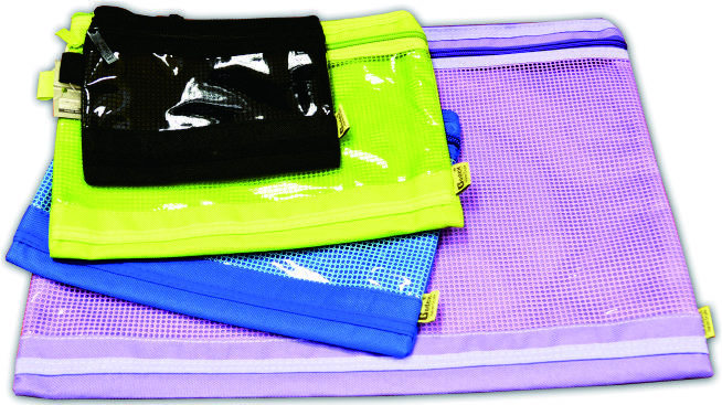 Godex 實色雙拉鍊網紋袋