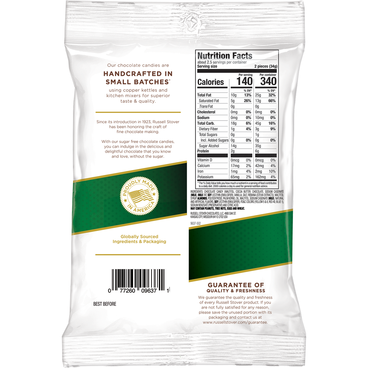 [Russell Stover] Almond Delight 無糖杏仁夾心朱古力 85g