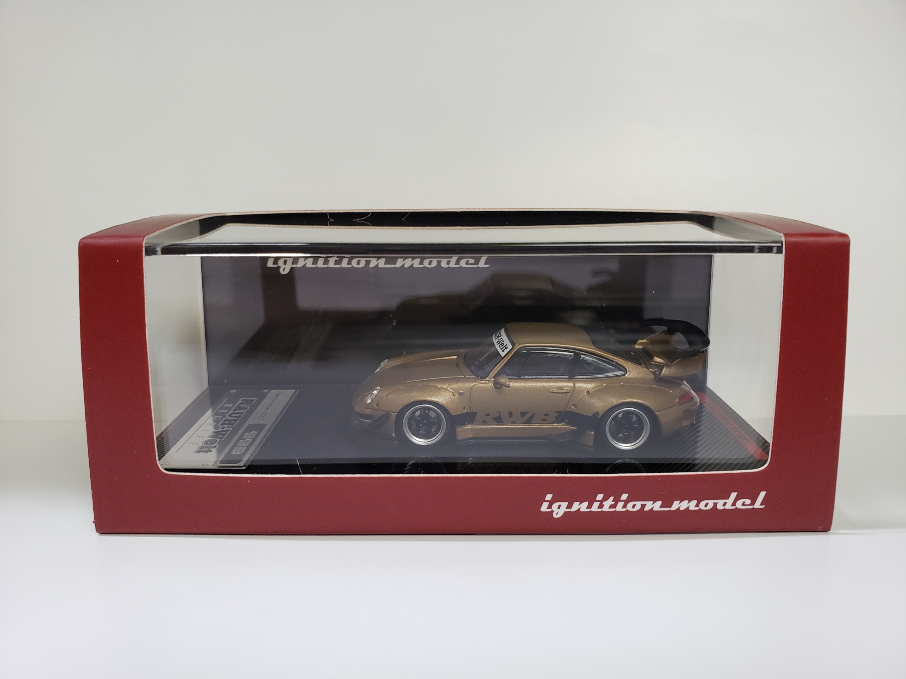 Modèle Réduit 1:64 Porsche 993 RWB Matte Gold - Ignition Model IG2157, Détaillée, Collection Prestige