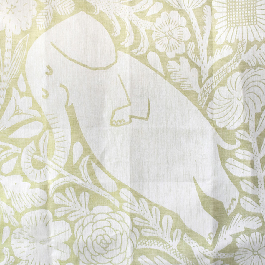 鹿兒島睦 包巾Wrapping Cloth/大象圖樣/開心果綠色