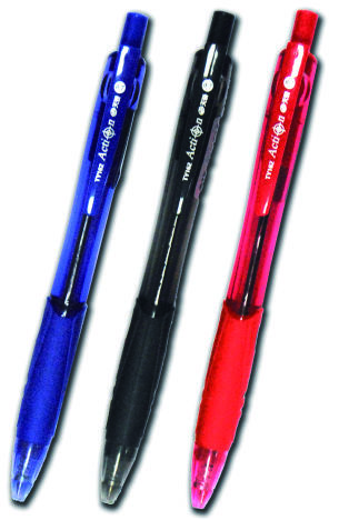 橡膠手位按掣原子筆