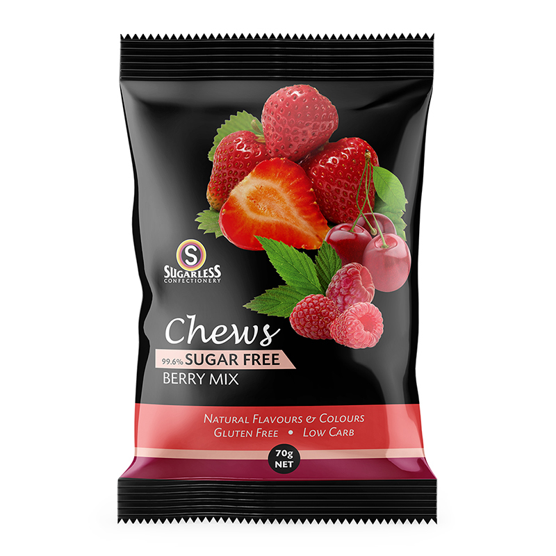 [Sugarless Confectionery] Chews berry mix 低糖士多啤梨混莓瑞士軟糖 70g