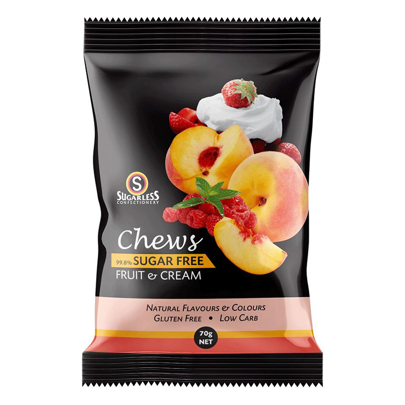 [Sugarless Confectionery] Chews Fruit & Cream 低糖水果忌廉瑞士軟糖 70g