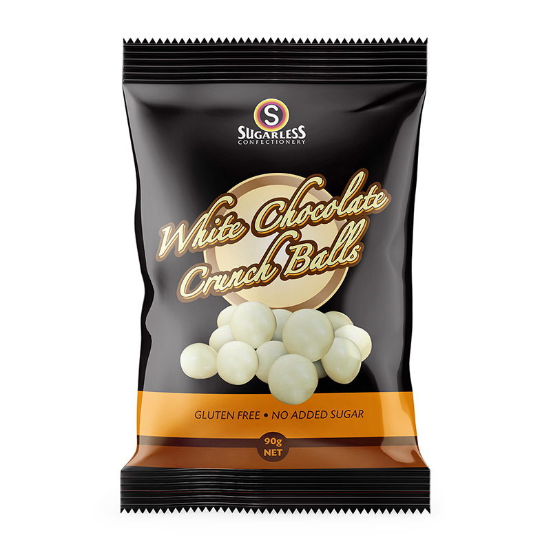 [Sugarless Confectionery]  White Chocolate Crunch Balls 低糖白朱古力麥提莎 90g