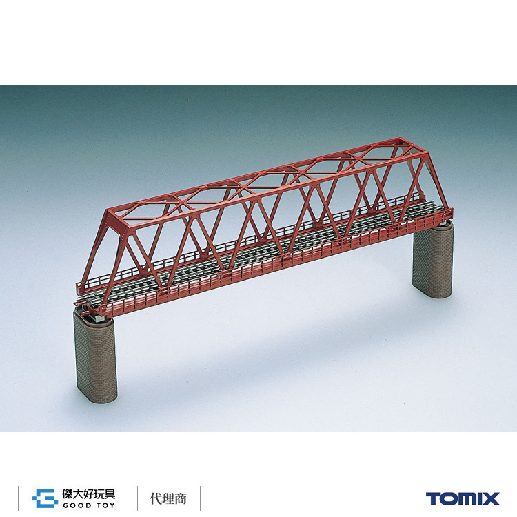 TOMIX 3031 Fine Track Truss Bridge Set (F) (with 2 Brick Piers/Red)