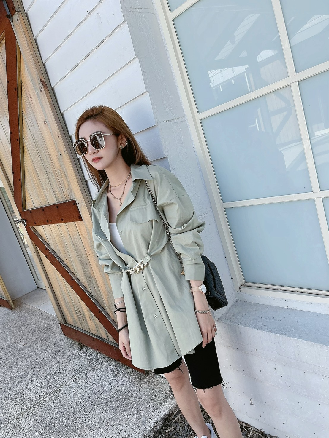 🔥02.24直播新品］💕闆娘最愛款］誰戴誰好看的瘦小臉抗UV墨鏡（兩色）